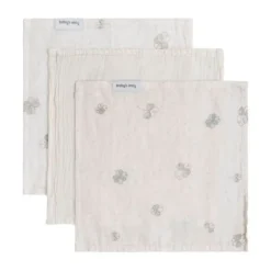 Baby's Only Tender Monddoekje - 3-Pack - 30x30cm - Beige / Linen
