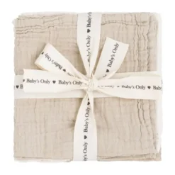 Baby's Only Tender Monddoekje - 3-Pack - 30x30cm - Beige / Linen