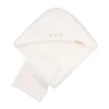 Bamboom Duo Bees Badcape + Washand – 75x75 cm – Off White