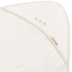 Bamboom Duo Bees Badcape + Washand – 75x75 cm – Off White