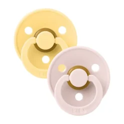 BiBs Colour Fopspeen - Rond - 2 Stuks - 0-6 Mnd - Pale Butter/Petal