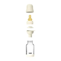 BIBS Fles - Slow Flow - 120 ml - Glas/Latex - Ivory
