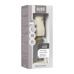 BIBS Fles - Slow Flow - 120 ml - Glas/Latex - Ivory