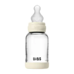 BIBS Fles - Slow Flow - 120 ml - Silicone/Glas - Baby Blue