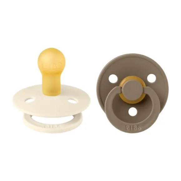 BiBs Fopspeen Dark Oak / Ivory 0-6 Mnd 2 Stuks