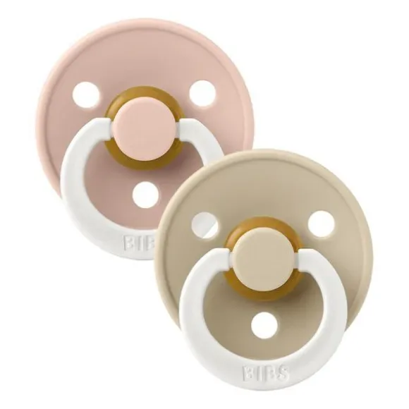 BiBs Glow In The Dark Fopspeen - Symmetrisch - 2 Stuks - 0-6 Mnd - Blush/Vanilla