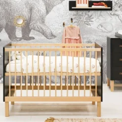 Bopita Floris Babybed Zwart / Naturel 60 x 120 cm