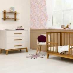 Bopita Kaleo Ledikant - 60 x 120 cm - Dune / Rose Wood