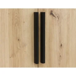 Bopita Kledingkast - Xem - Mat Zwart/Eiken - 3-Deurs