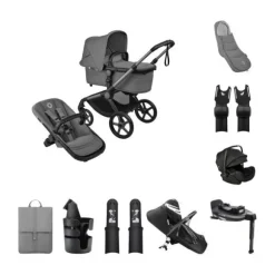 Bugaboo Fox 5 Renew Kinderwagen 4-in-1 - Newborn Bundel - Black / Deep Indigo