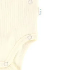 DAY Overslagromper Korte Mouw Rib - Mt. 74/80 - Cream