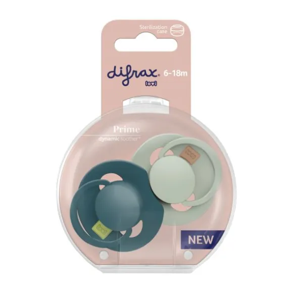 Difrax Dynamic Lovi Prime Fopspeen - 6-18mnd - 2st. - Pistachio / Green
