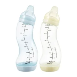 Difrax S-Fles Baby Blauw / Crème 250 ml 2 Stuks