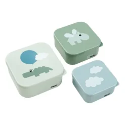 Done By Deer Happy Clouds Snackbox Green 3 Stuks