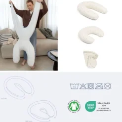 Doomoo Voedingskussen Twisty 2-in-1 - Petals Latte