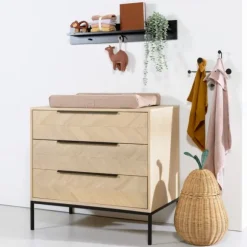 Europe Baby Beau Babykamer Naturel | Bed 60 x 120 cm + Commode