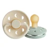 FRIGG Moon Fopspeen Cream / Sage 0-6 Mnd 2 Stuks