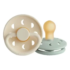 FRIGG Moon Fopspeen Cream / Sage 0-6 Mnd 2 Stuks