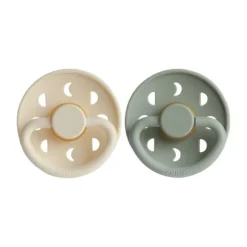 FRIGG Moon Fopspeen Cream / Sage 0-6 Mnd 2 Stuks