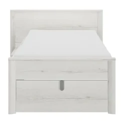 Gautier Lugano Laag Compact Bed - 90x200 cm - Gebleekte Helvezia Eiken