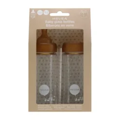 Hevea Medium Flow Kit Glazen Fles 250 ml 2 Stuks