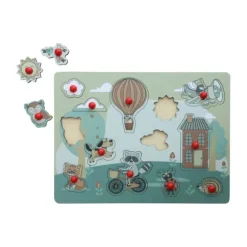 Jep! Kids Houten Knopjespuzzel - Garden - Multicolor