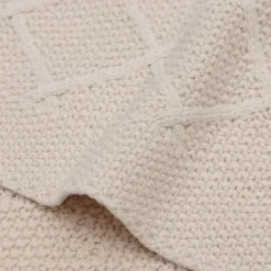 Jollein Check Knit Ledikantdeken - 100 x 150 cm - Oatmeal
