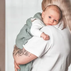 Julius Zöllner Muslin Babyslaapzak - Groen - Maat 62/68