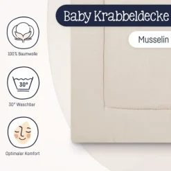 Julius Zöllner Muslin Playmat – Sand – 95/135 cm