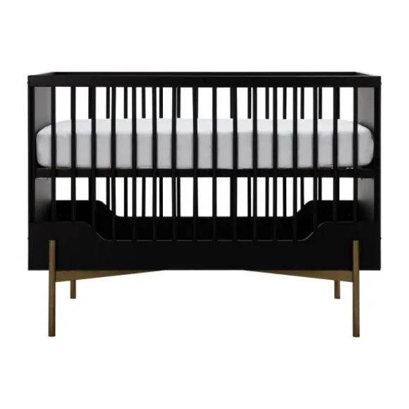 Kidsmill Boutique Babykamer Zwart / Brass | Bed 60 x 120 cm + Commode + Kast 2-Deurs
