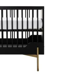 Kidsmill Boutique Babykamer Zwart / Brass | Bed 60 x 120 cm + Commode + Kast 2-Deurs