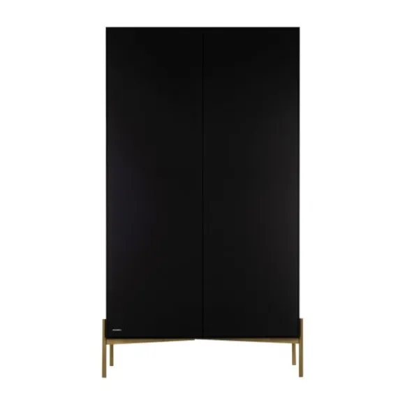 Kidsmill Boutique Babykamer Zwart / Brass | Bed 60 x 120 cm + Commode + Kast 2-Deurs