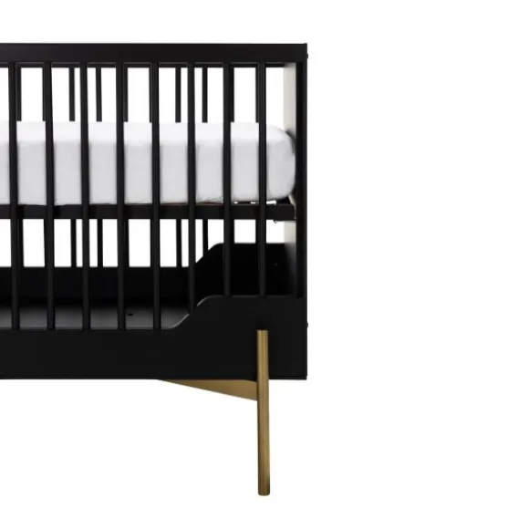 Kidsmill Boutique Babykamer Zwart / Brass | Bed 60 x 120 cm + Commode + Kast 2-Deurs