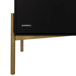 Kidsmill Boutique Babykamer Zwart / Brass | Bed 60 x 120 cm + Commode + Kast 2-Deurs