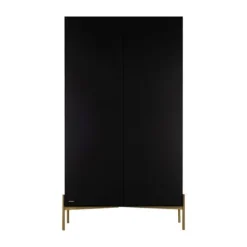 Kidsmill Boutique Babykamer Zwart / Brass | Bed 60 x 120 cm + Commode + Kast 2-Deurs