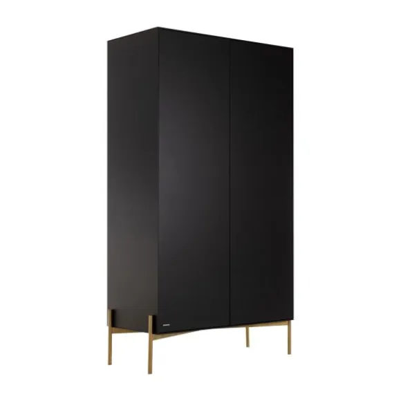 Kidsmill Boutique Babykamer Zwart / Brass | Bed 60 x 120 cm + Commode + Kast 2-Deurs