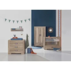 Kidsmill Brent Babykamer Oldwood | Bed 60 x 120 cm + Commode