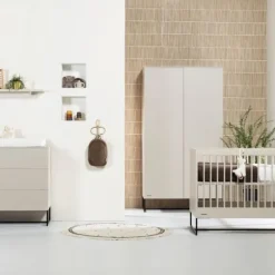 Kidsmill Intense II Babybed Mat Oatmeal - Zwart - 60 x 120 cm