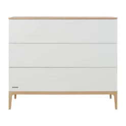 Kidsmill Intense II Babykamer Mat Wit / Eiken | Ledikant 60 x 120 cm + Commode