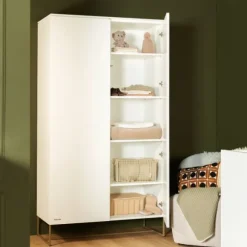 Kidsmill Intense II Babykamer Wit / Patinated Brass | Ledikant 60 x 120 cm + Commode