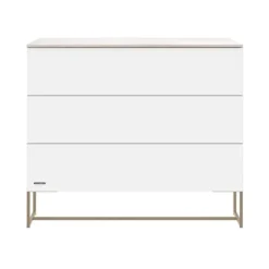 Kidsmill Intense II Babykamer Wit / Patinated Brass | Ledikant 60 x 120 cm + Commode