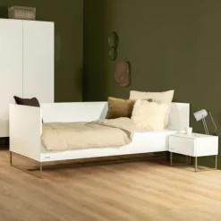Kidsmill Intense II Kinderkamer Wit / Patinated Brass | Bedbank 90 x 200 cm + Bureau