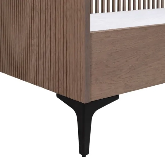 Kidsmill Levi Babykamer Incl. Rechte Potenset Walnoot | Ledikant 60 x 120 cm + Commode
