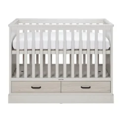 Kidsmill Newport Babykamer Incl. Zwarte Grepen - Oatmeal / Eiken | Ledikant 60 x 120 cm + Commode