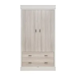 Kidsmill Newport Babykamer Incl. RVS Grepen - Oatmeal / Eiken | Ledikant 60 x 120 cm + Commode + Kast
