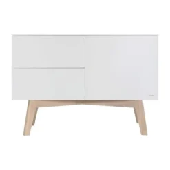 Kidsmill Sixties Babybed Wit Mat / Naturel 60 x 120 cm
