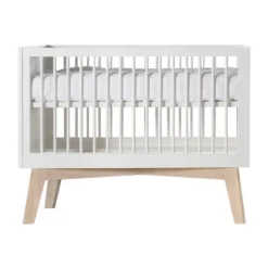 Kidsmill Sixties Babybed Wit Mat / Naturel 60 x 120 cm