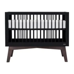 Kidsmill Sixties Babybed Zwart Mat / Walnoot 60 x 120 cm