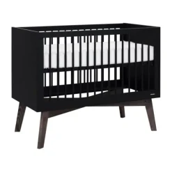 Kidsmill Sixties Babybed Zwart Mat / Walnoot 60 x 120 cm