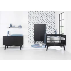 Kidsmill Sixties Babybed Zwart Mat 60 x 120 cm